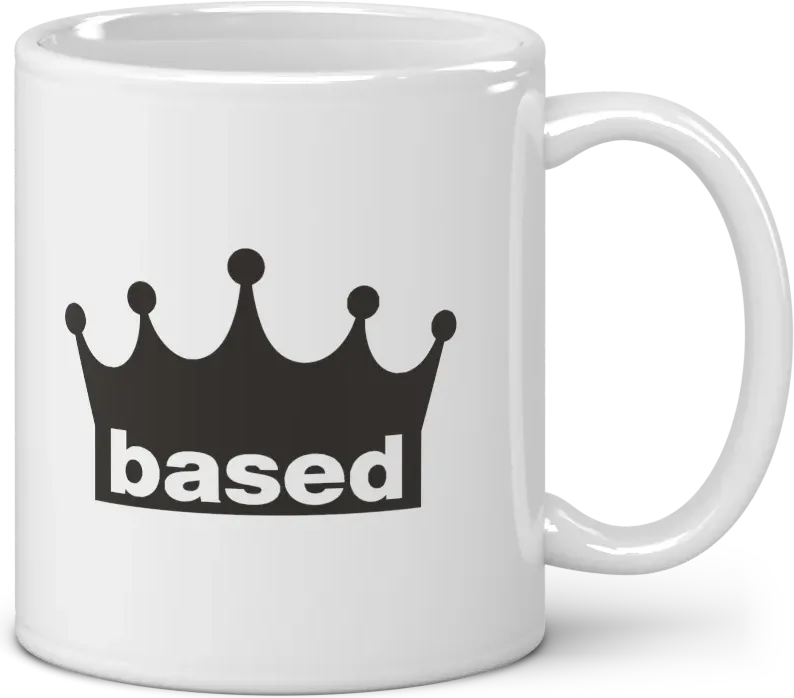 based mug, handle to the right