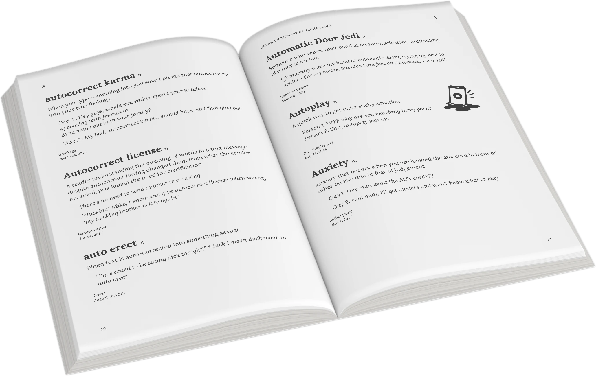 Urban Dictionary of Technology open at two facing pages