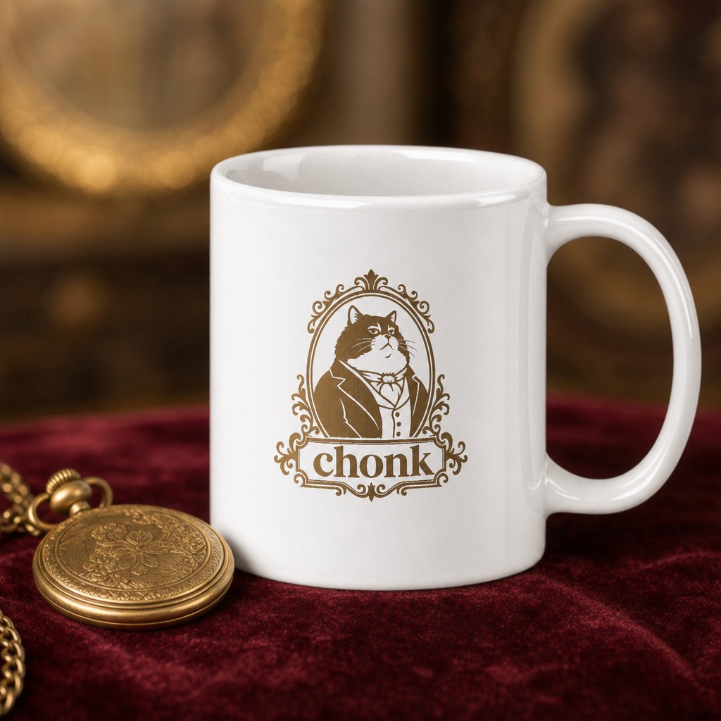 chonk mug, on a table