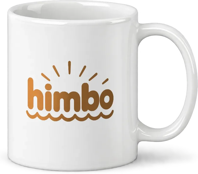 himbo mug, handle to the right