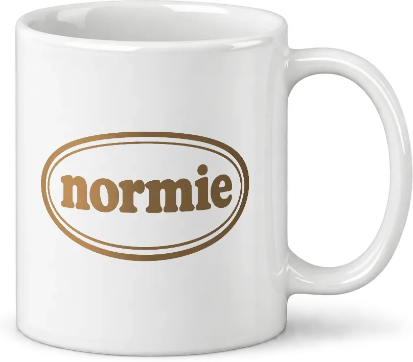 normie mug, handle to the right