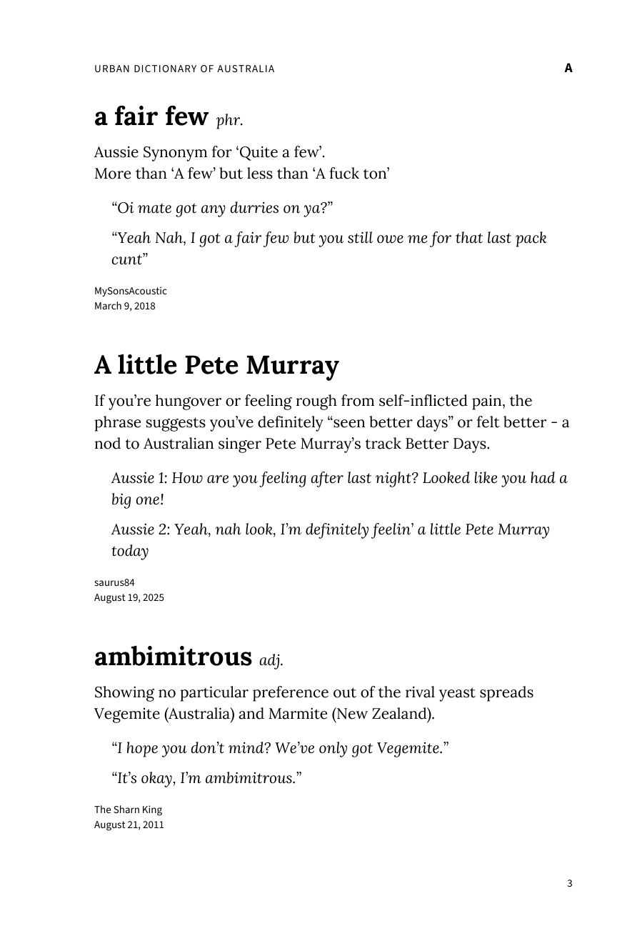 Preview page 9 of Urban Dictionary of Australia