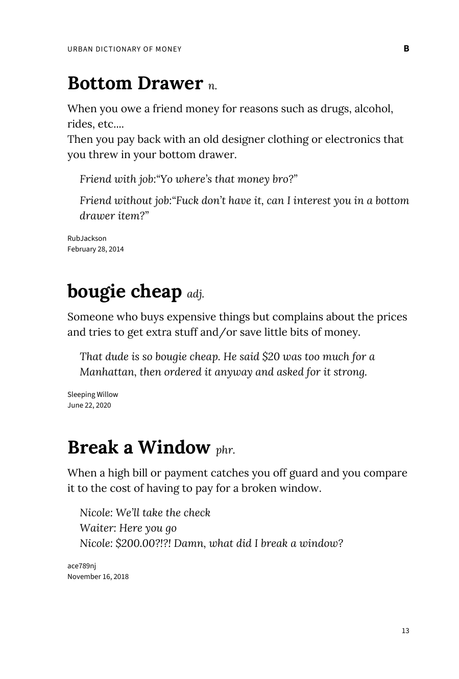 Preview page 19 of Urban Dictionary of Money
