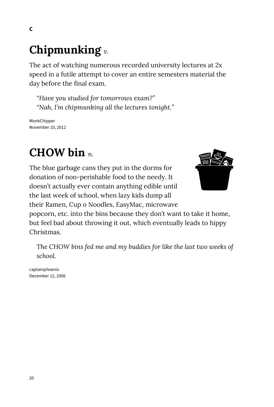 Preview page 26 of Urban Dictionary of College