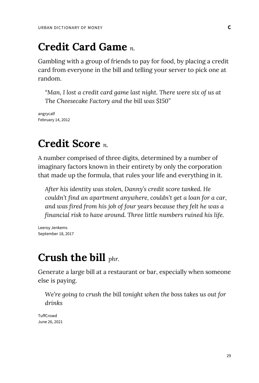 Preview page 35 of Urban Dictionary of Money
