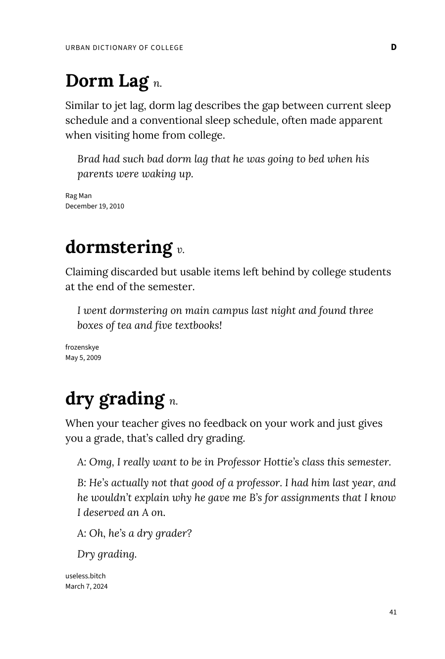 Preview page 47 of Urban Dictionary of College