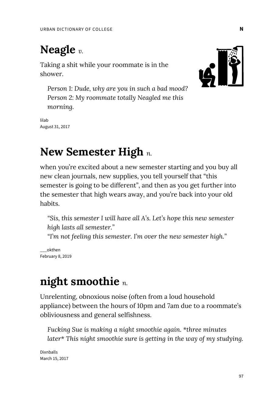 Preview page 103 of Urban Dictionary of College