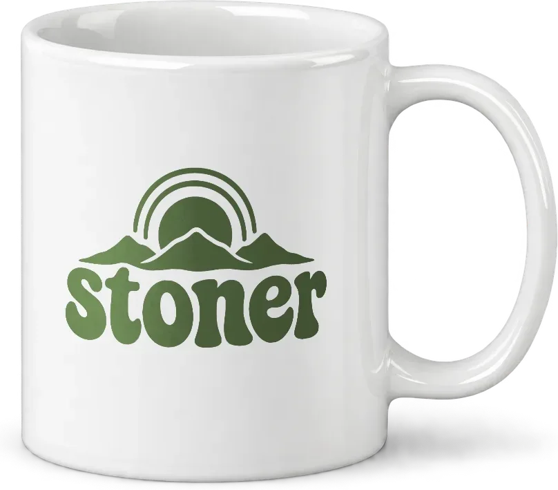 stoner mug, handle to the right