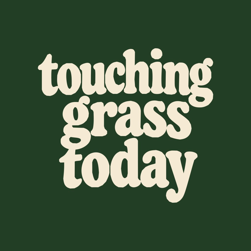 touching grass today tshirt, the artwork