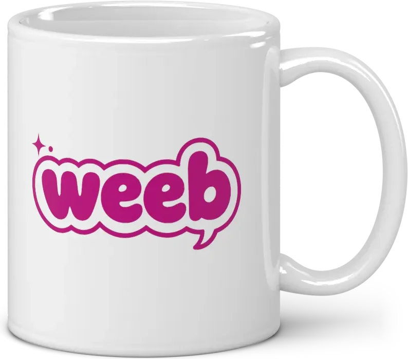 weeb mug, handle to the right