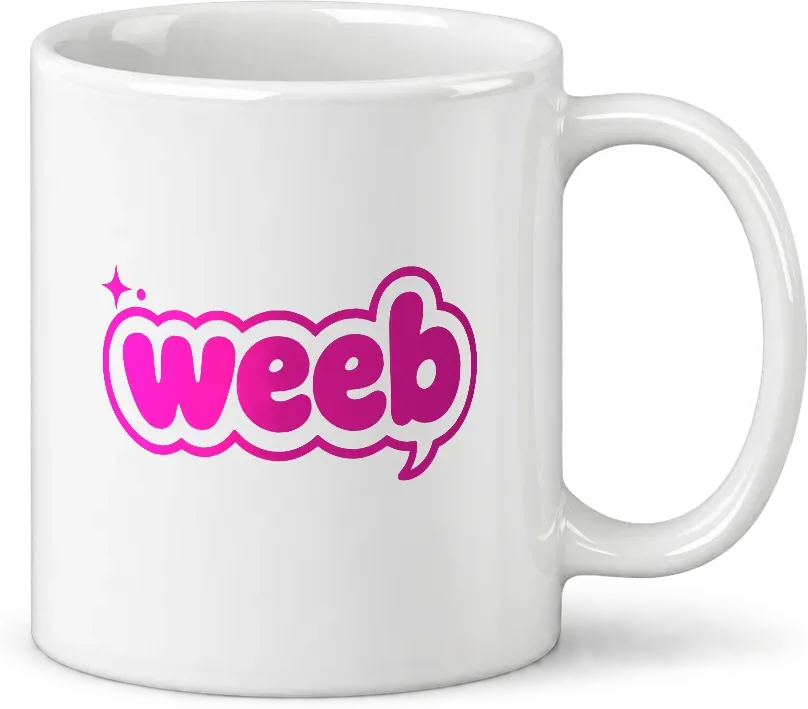 weeb mug, handle to the right