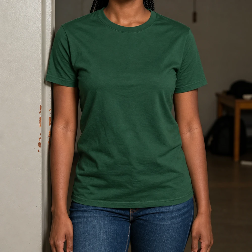 Blank tshirt forest on a model