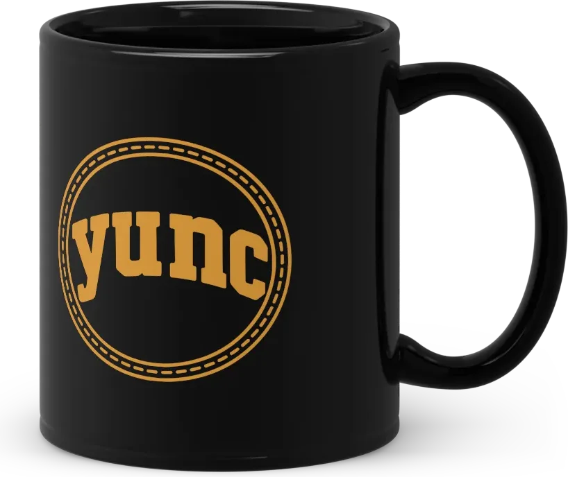 yunc mug, handle to the right